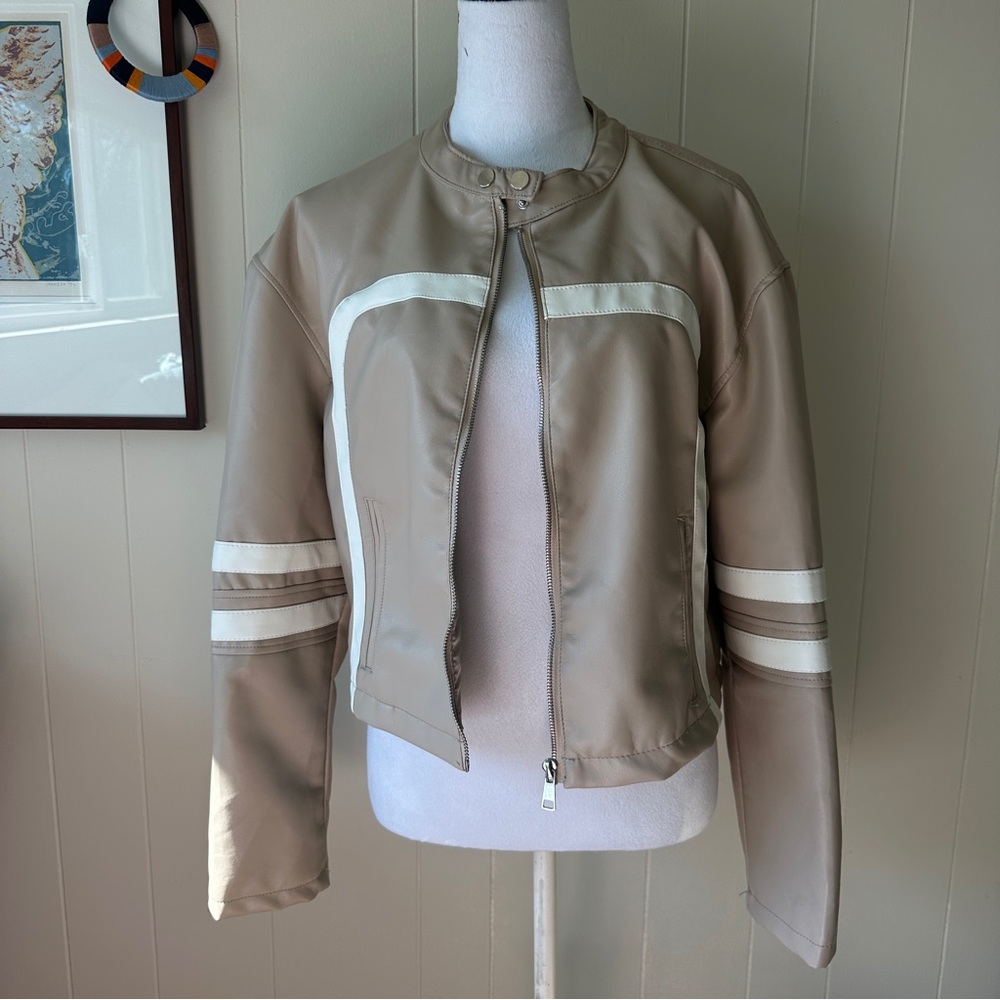 Tan Faux Leather Jacket
